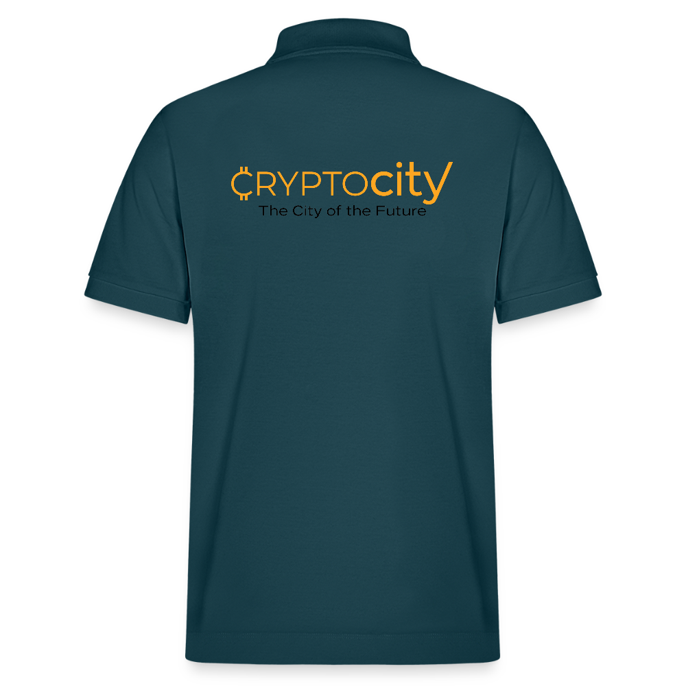 Bio-Poloshirt Herren The City + Logo - Dunkles Petrol