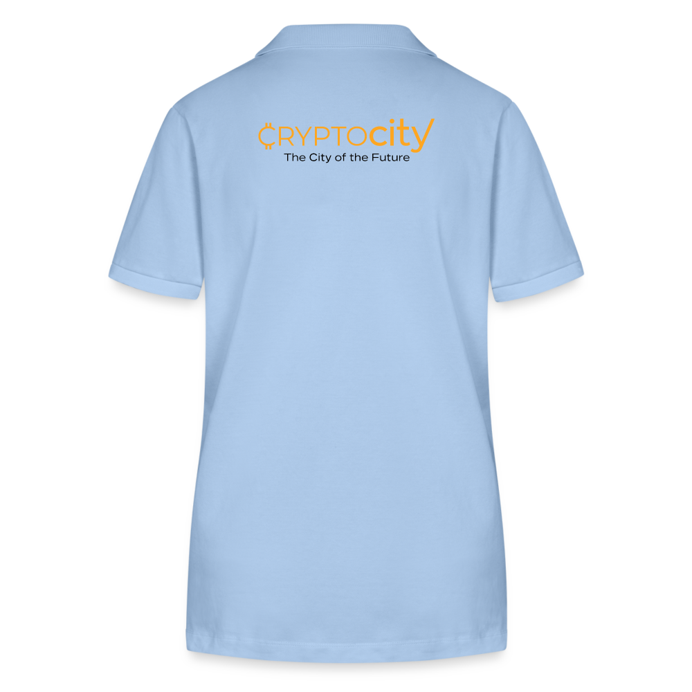 Frauen Bio-Poloshirt The City of the Future - sky Blue