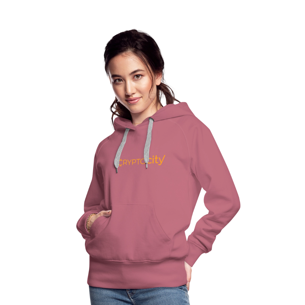 Frauen Premium Hoodie mit dem klassischen CryptoCity Schriftzug - Malve