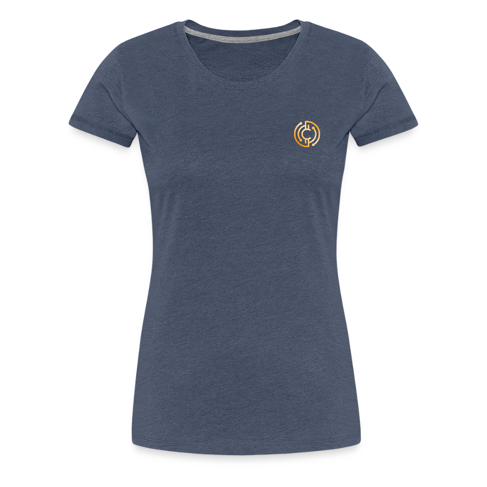 Frauen Premium T-Shirt The City + Logo - Blau meliert