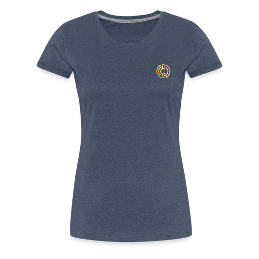 Frauen Premium T-Shirt The City + Logo - Blau meliert