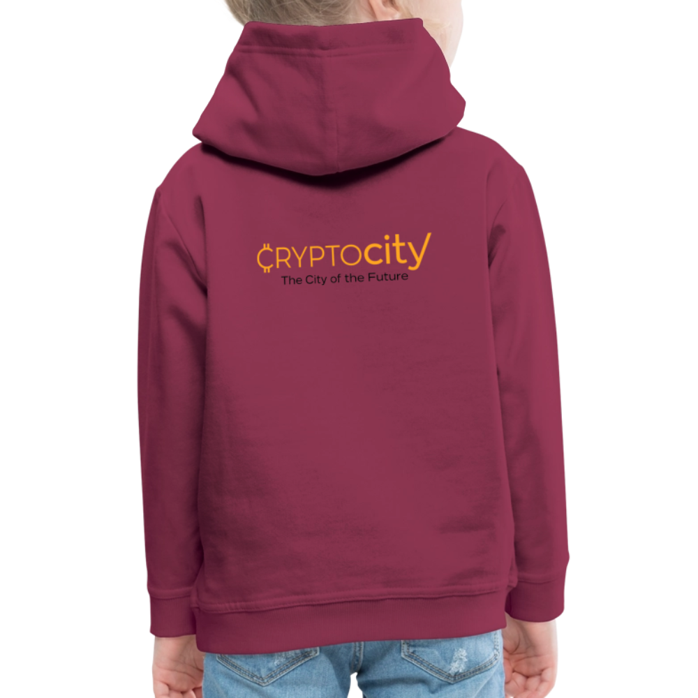 Kinder Premium Hoodie The City + Logo - Bordeaux
