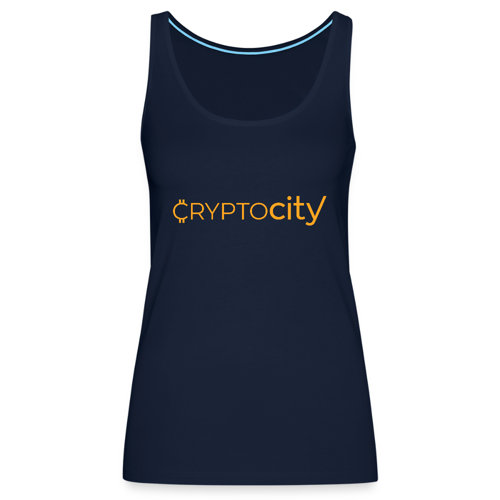 Frauen Premium Tank Top mit dem klassischen CryptoCity Schriftzug - Navy