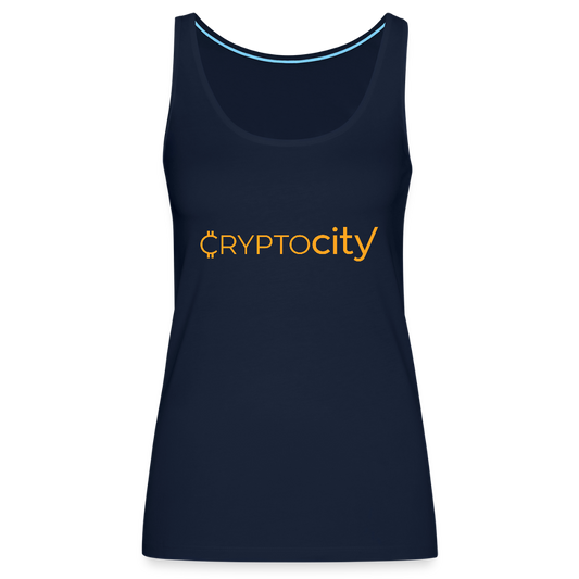 Frauen Premium Tank Top mit dem klassischen CryptoCity Schriftzug - Navy