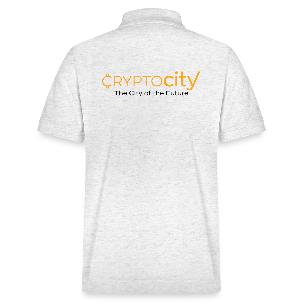 Bio-Poloshirt Herren The City + Logo - Weiß meliert