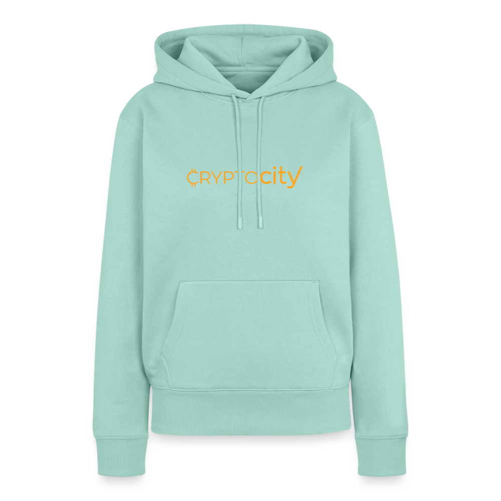 Frauen Premium Hoodie mit dem klassischen CryptoCity Schriftzug - Mint 
