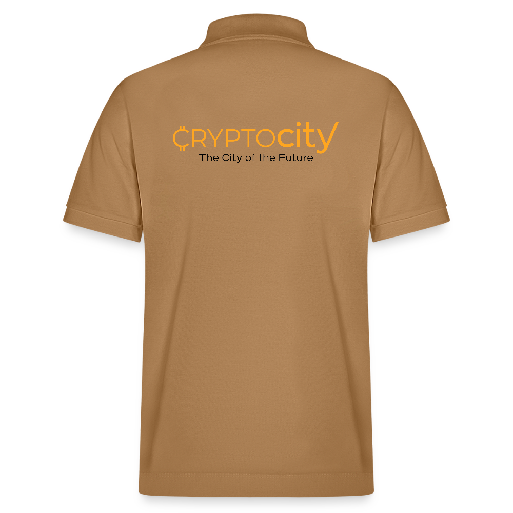 Herren Bio-Poloshirt The City of the Future - Karamell 