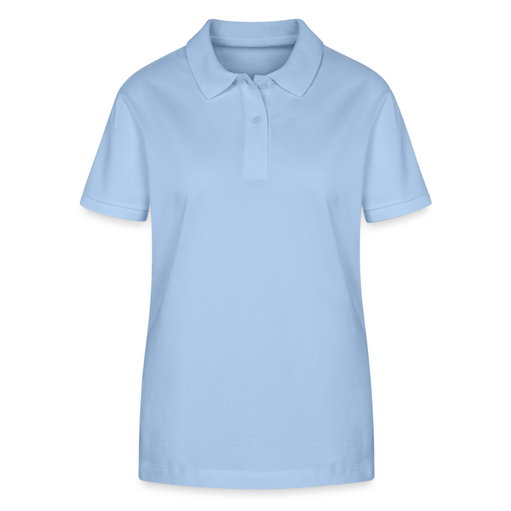 Frauen Bio-Poloshirt mit dem klassischen CryptoCity Schriftzug - sky Blue