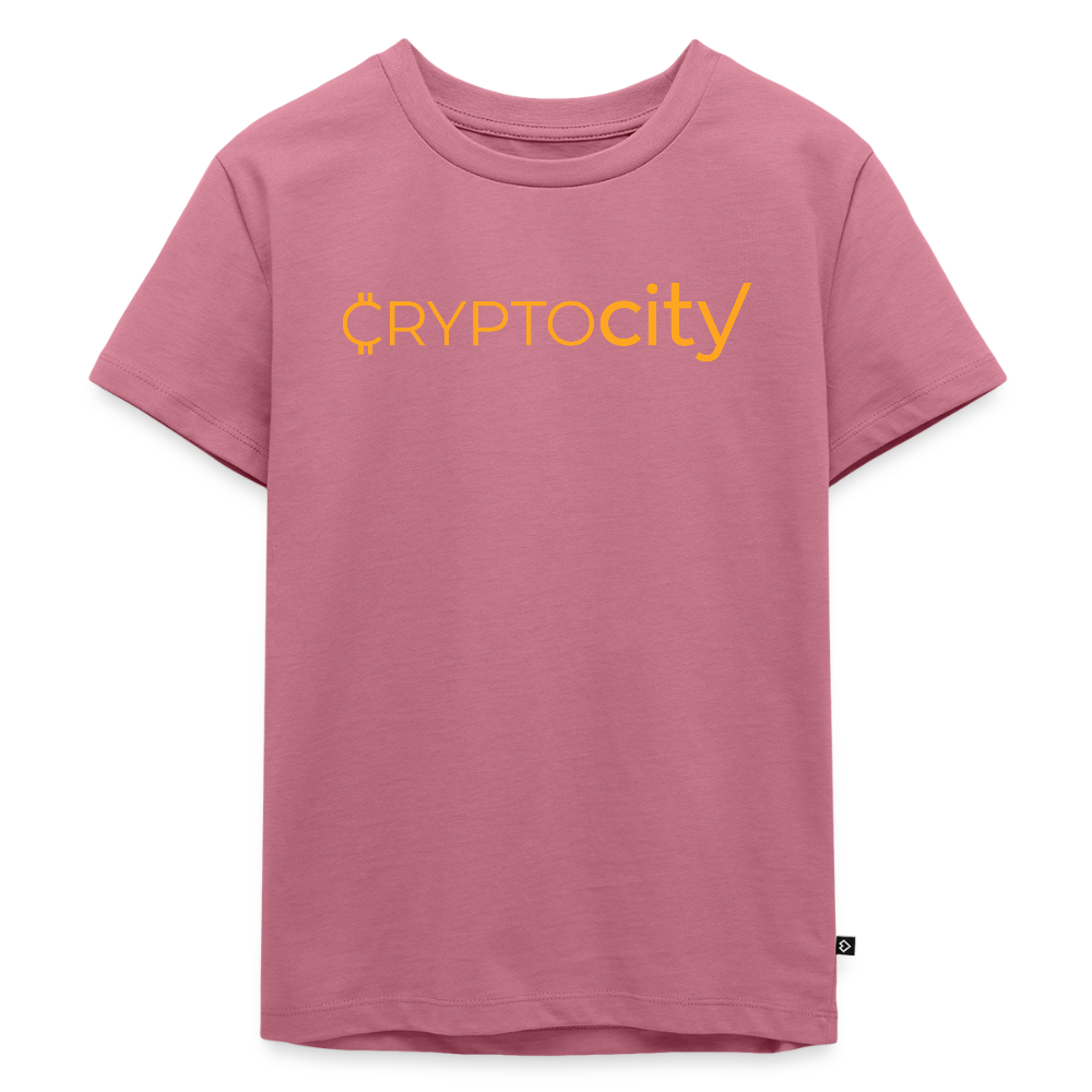 Kinder Premium T-Shirt mit dem klassichen CryptoCity Schriftzug - Mauve