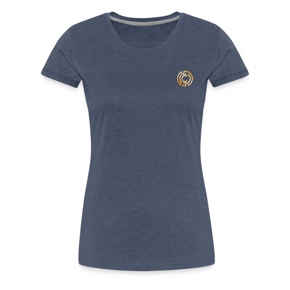 Frauen Premium T-Shirt Logo - Blau meliert