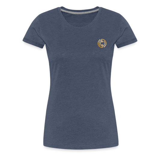 Frauen Premium T-Shirt Logo - Blau meliert