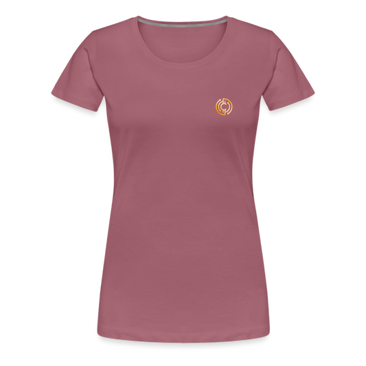 Frauen Premium T-Shirt The City + Logo - Malve