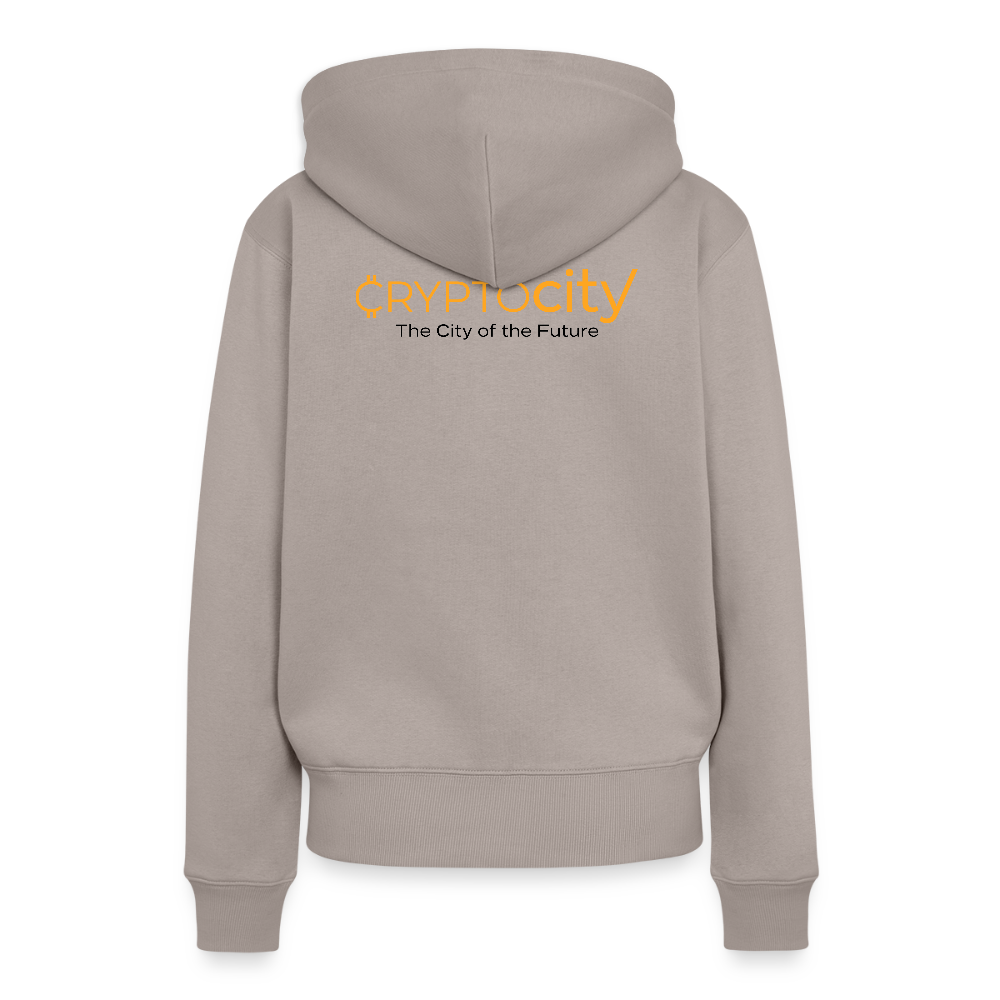 Frauen Premium Hoodie The City + Logo - Taupe