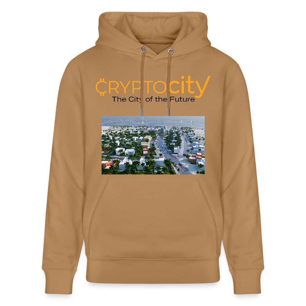 Unisex Bio-Hoodie The City of the Future - Karamell 