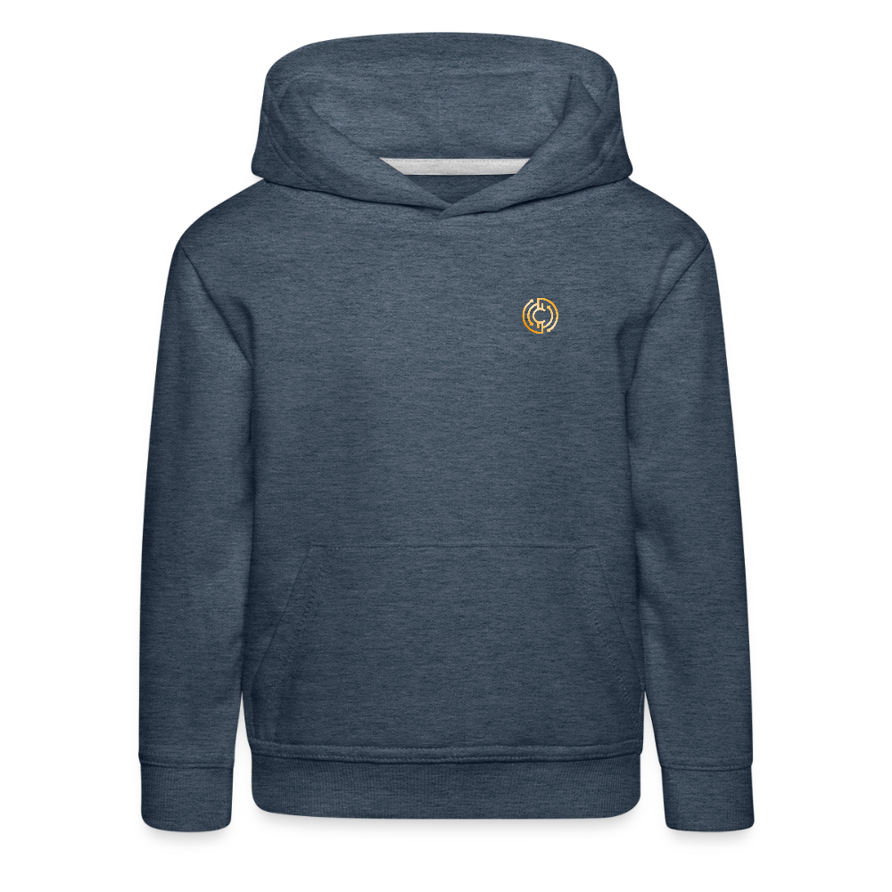 Kinder Premium Hoodie Logo - Jeansblau