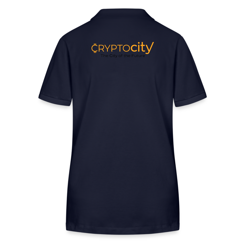 Frauen Bio-Poloshirt The City of the Future - Navy