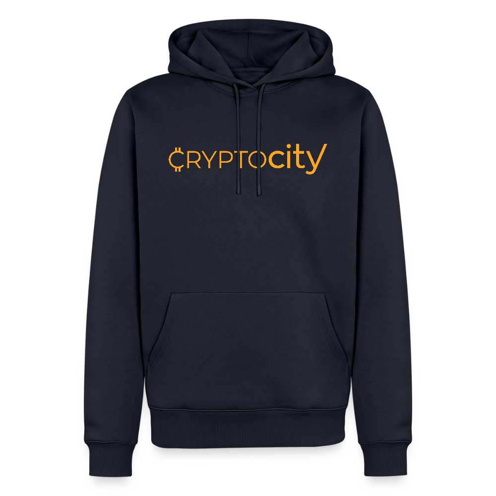 Männer Premium Hoodie mit dem klassischen CryptoCity Schriftzug - Navy
