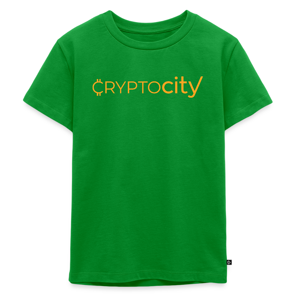 Kinder Premium T-Shirt mit dem klassichen CryptoCity Schriftzug - Grün