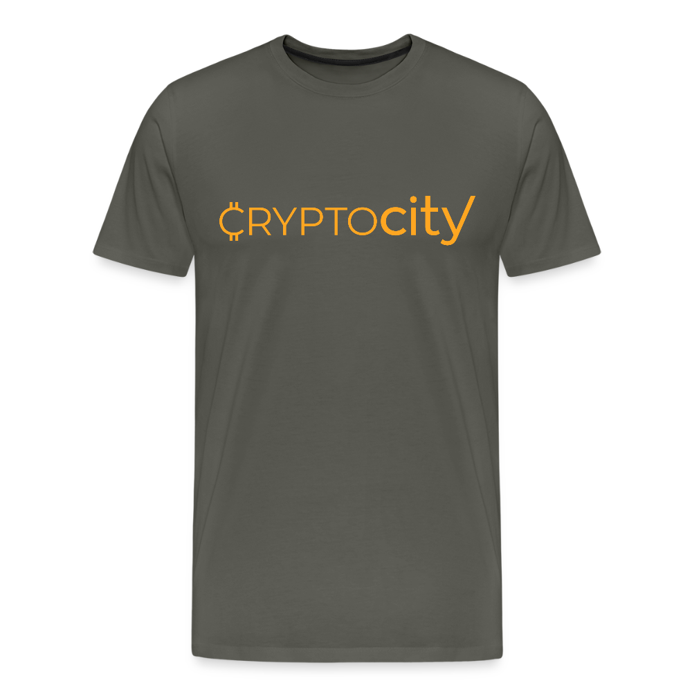 Männer Premium T-Shirt mit dem klassischen CryptoCity Schriftzug - Asphalt
