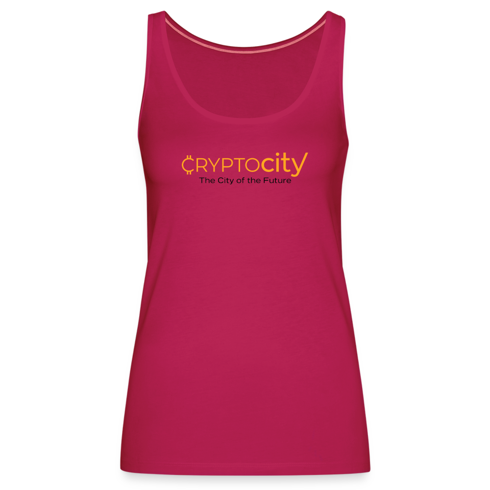 Frauen Premium Tank Top The City of the Future - dunkles Pink