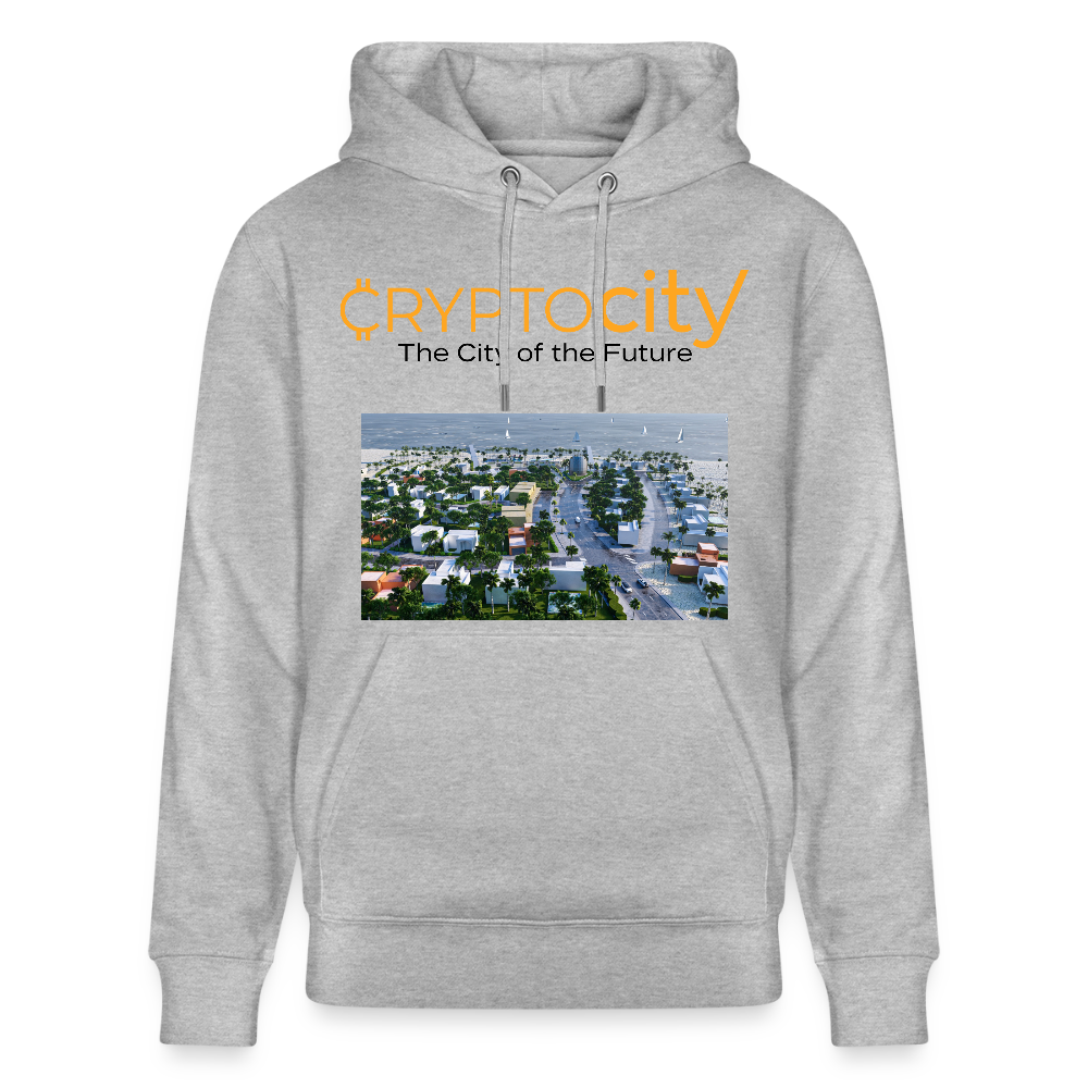 Unisex Bio-Hoodie The City of the Future - Grau meliert