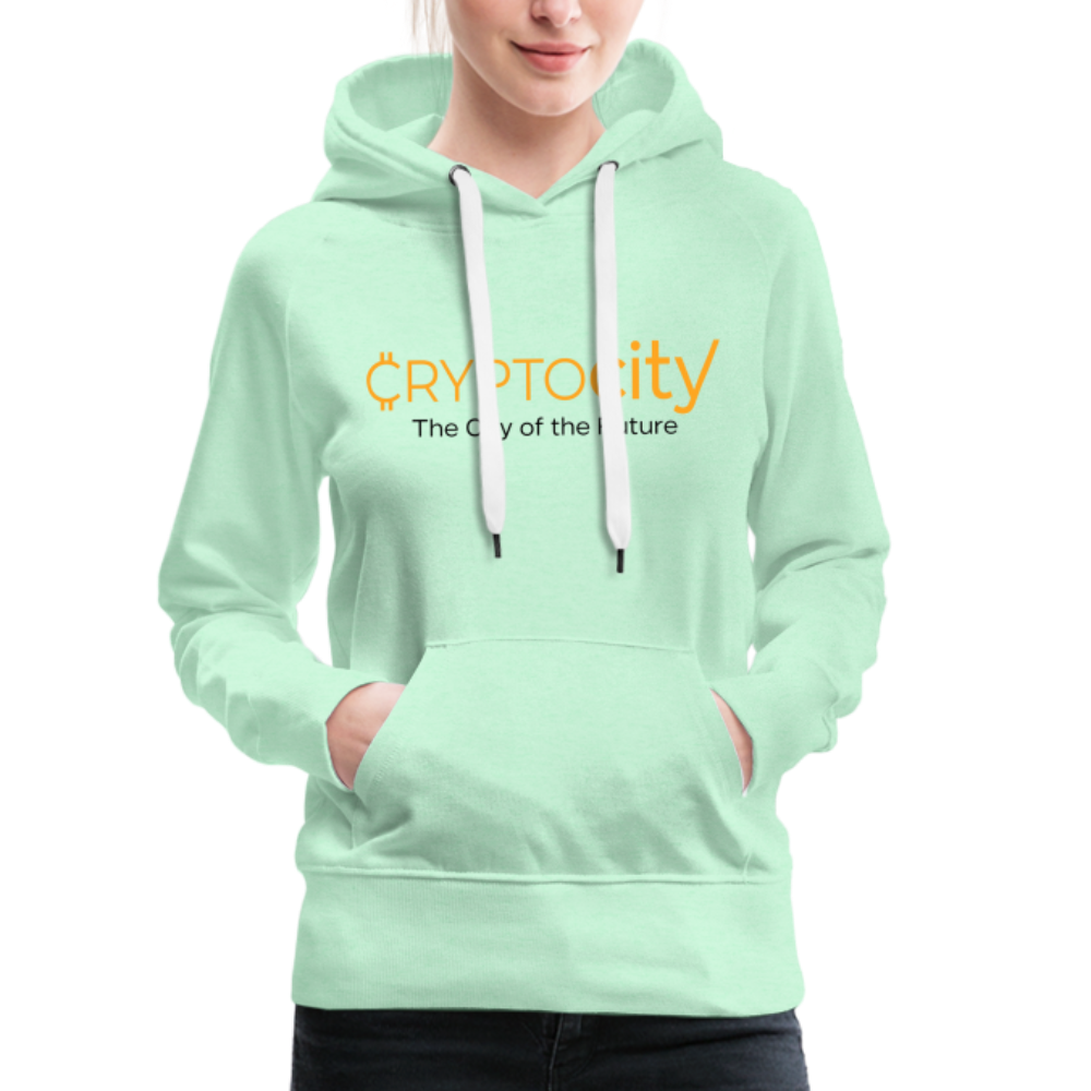 Frauen Premium Hoodie The City of the Future - helles Mintgrün