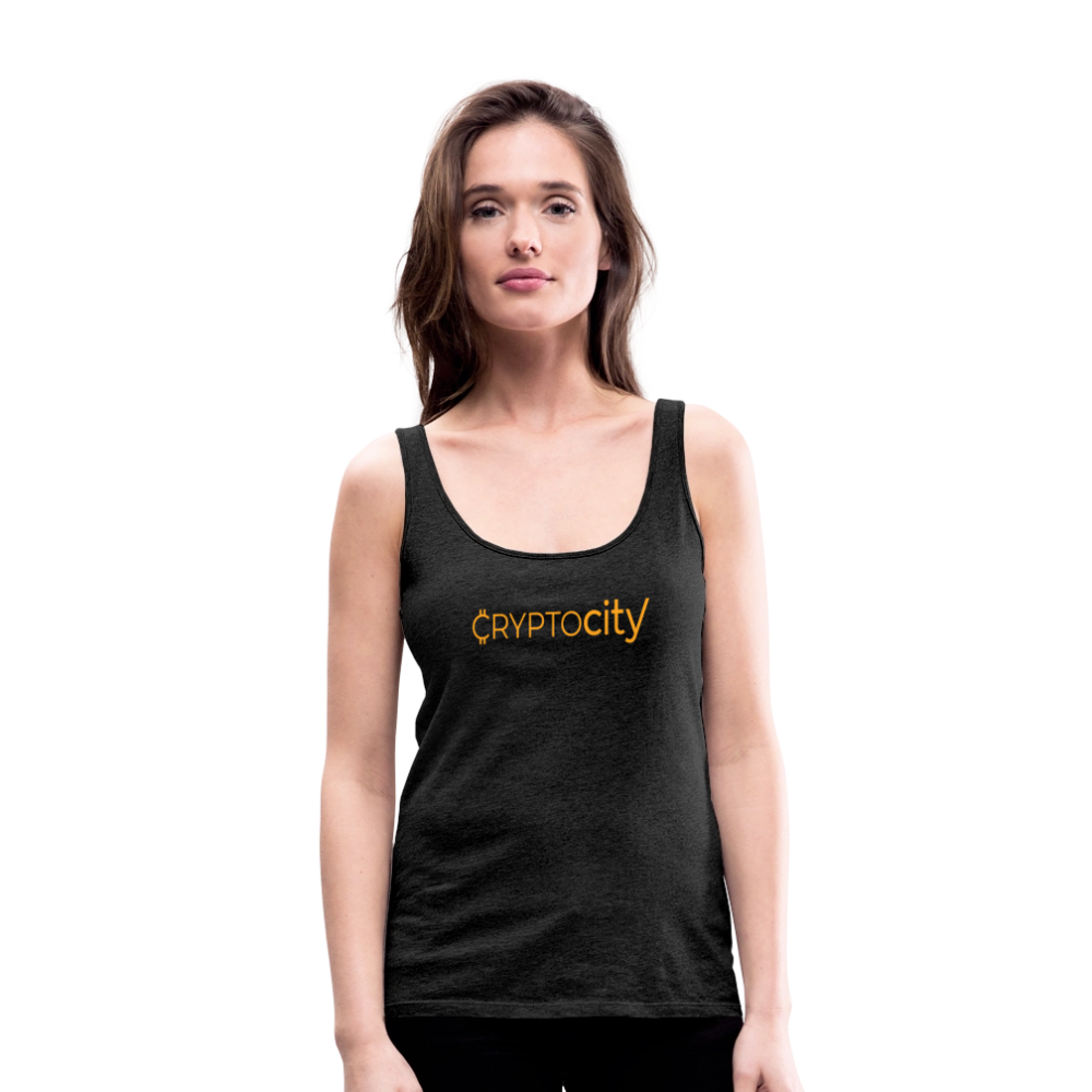 Frauen Premium Tank Top mit dem klassischen CryptoCity Schriftzug - Anthrazit