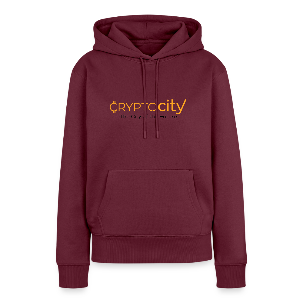 Frauen Premium Hoodie The City of the Future - Burgunderrot