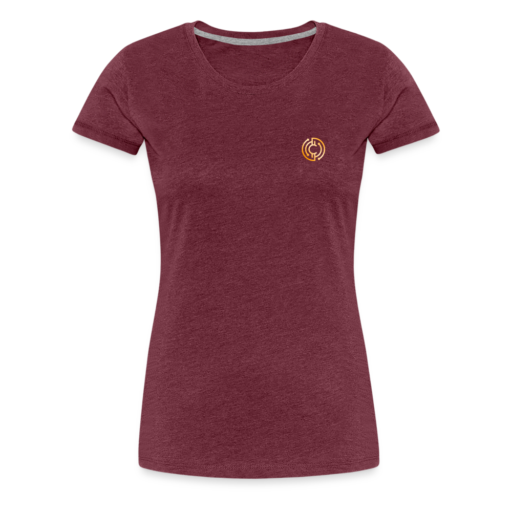 Frauen Premium T-Shirt The City + Logo - Bordeauxrot meliert