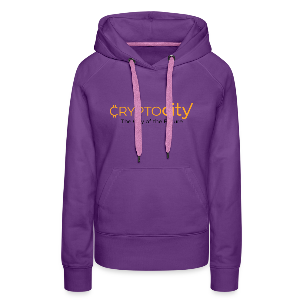 Frauen Premium Hoodie The City of the Future - Purple