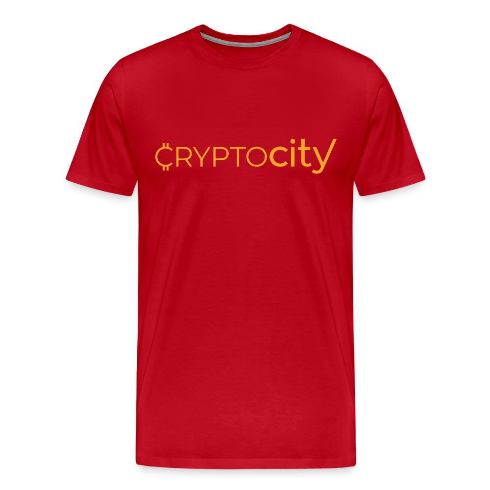 Männer Premium T-Shirt mit dem klassischen CryptoCity Schriftzug - Rot
