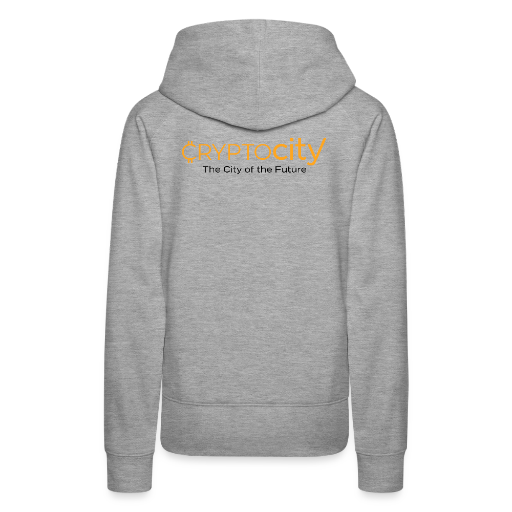 Frauen Premium Hoodie The City + Logo - Grau meliert
